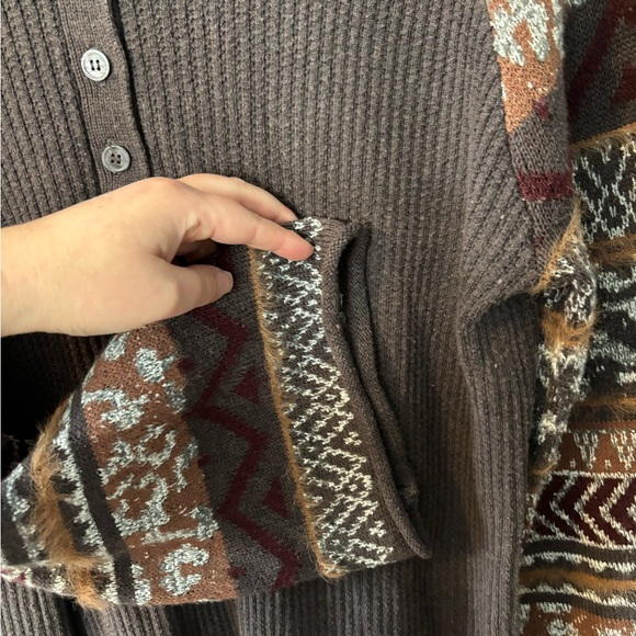 Mystree Dark Brown Ribbed Sweater - Picture 4 of 5